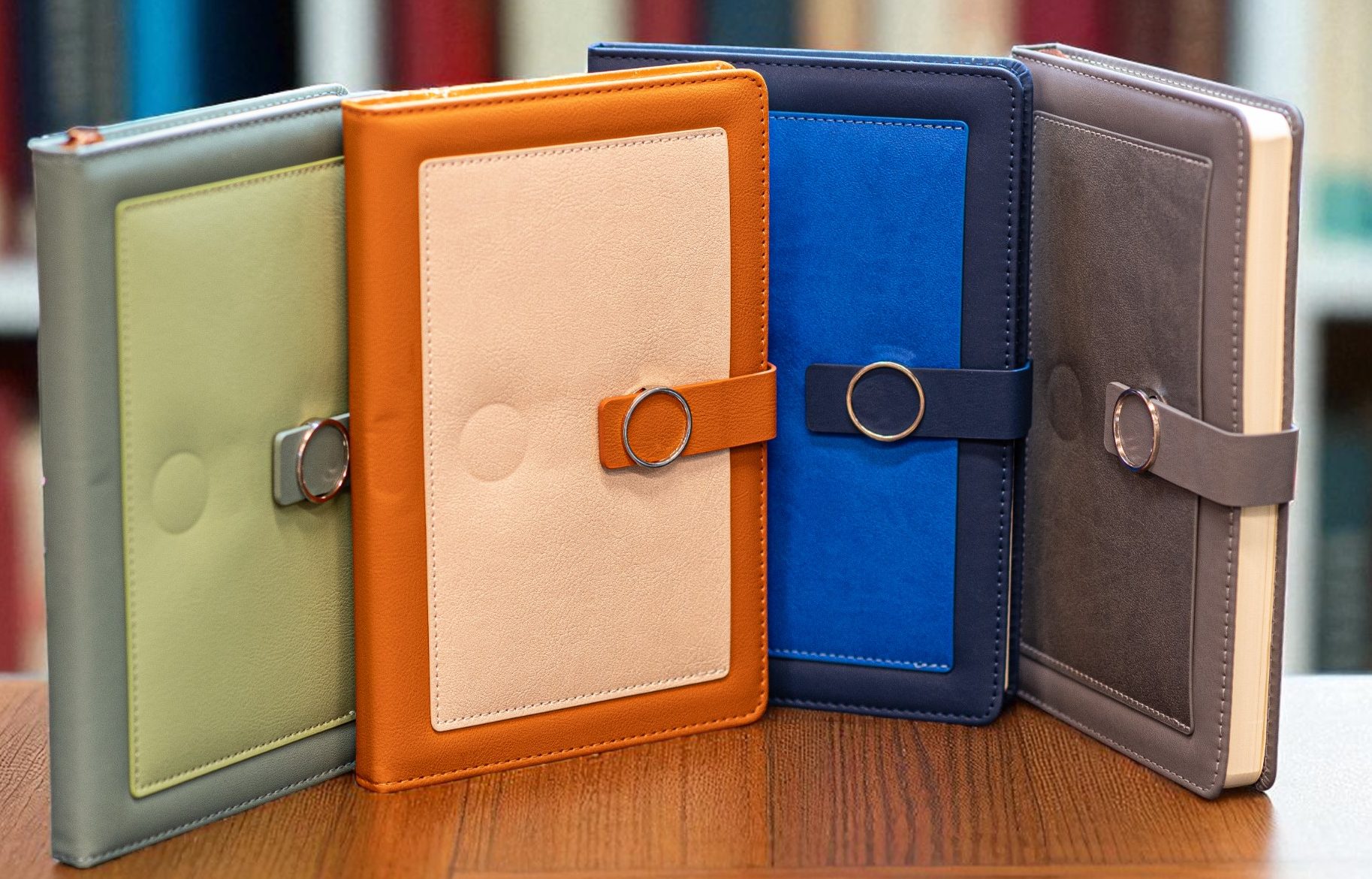 A5 PU Leather Strap-Closure Notebook – Dual-Panel Design